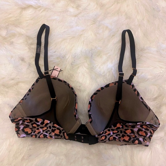 Victoria's Secret Bombshell Plunge Push Up Bra Leopard Print 34C NWT Sexy - Picture 4 of 7